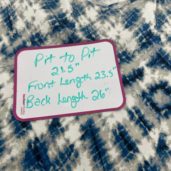 Tahari Dolman Sleeve Blouse Snake Print Hi-Low Medium Blue Gray Y2K Casual Basic - Picture 3 of 5